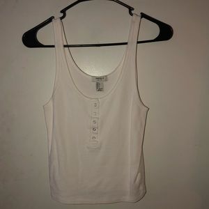 White tank top with buttons